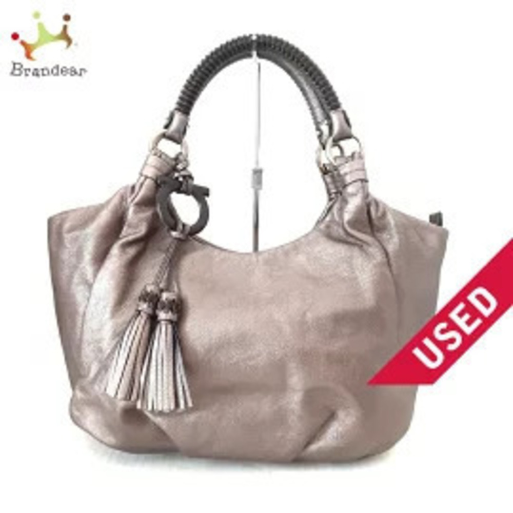 Salvatore Ferragamo Handbag Dark Gray Leather
